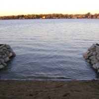 Changing look of steel inlet with 12-18" stones on Sylvan Lake