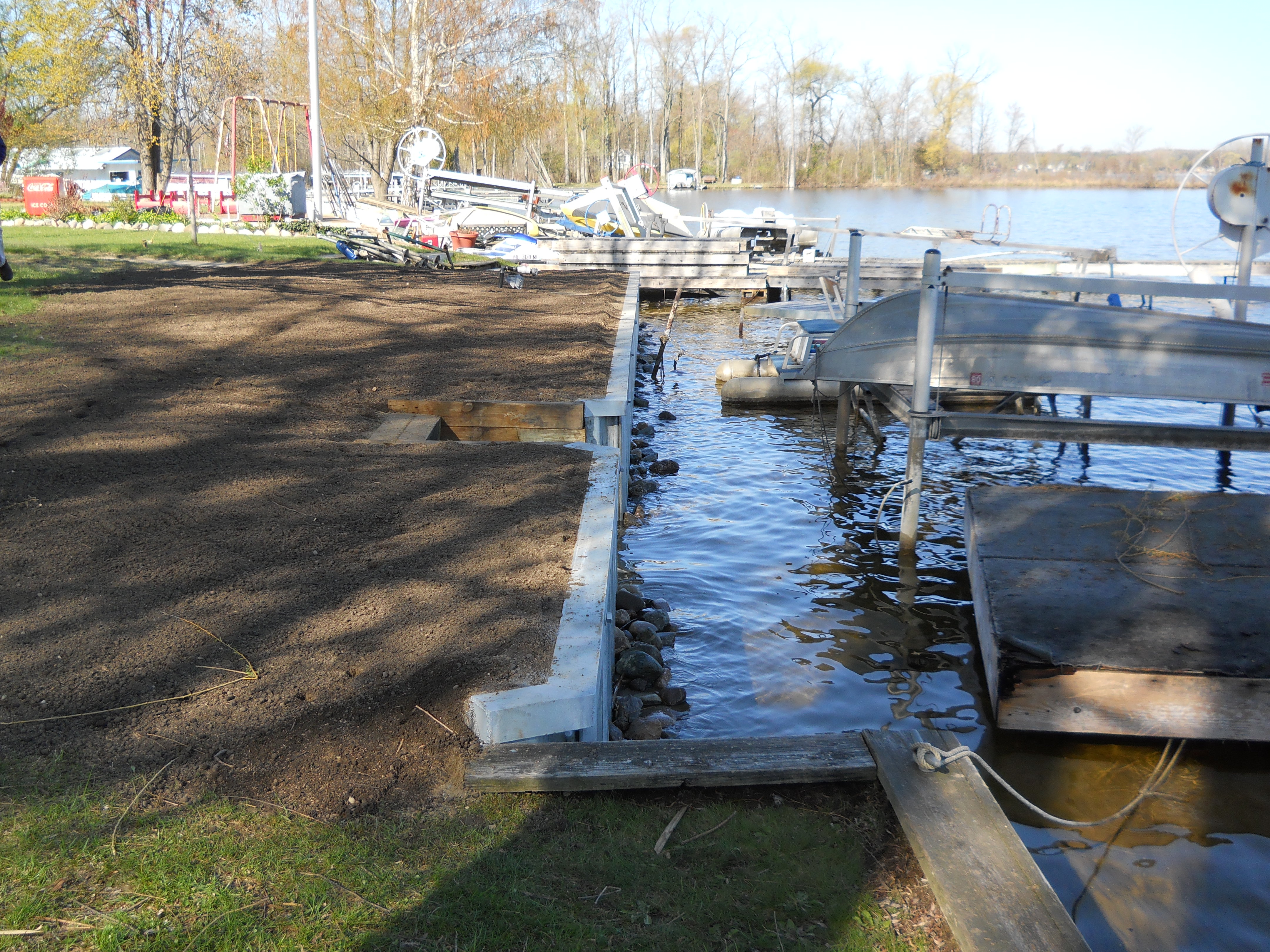 Steel Seawall Install on Portage Lake in Pinckney, MI