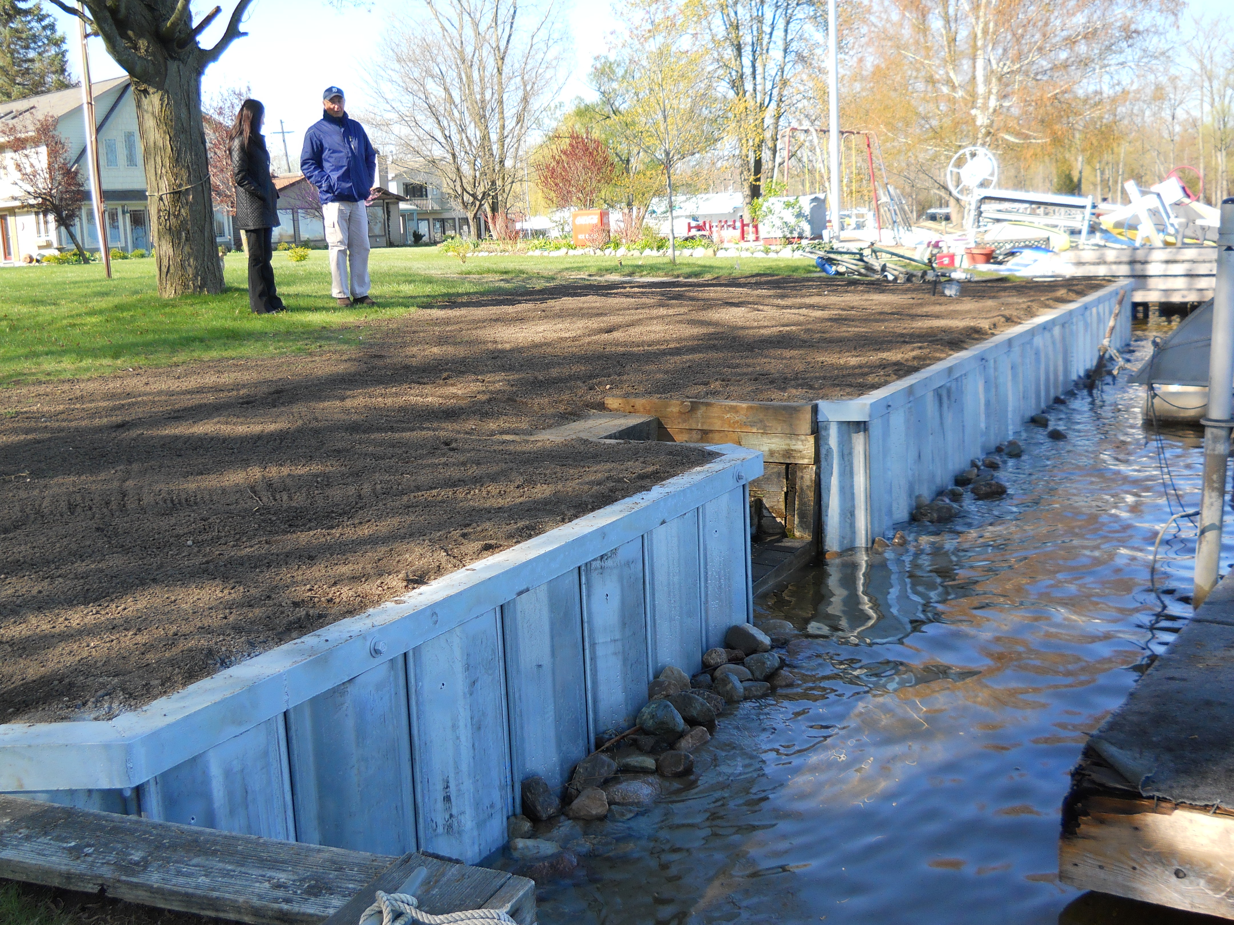 Steel Seawall Install on Portage Lake in Pinckney, MI