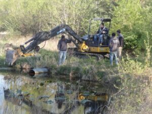 excavating to remove failing seawall