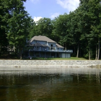 Redi-rock Limestone along river shoreline 6' in height