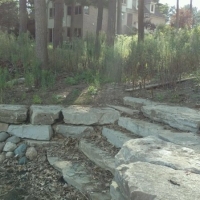 Ledge-rock wall in Brighton.