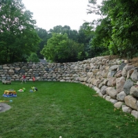 Boulder Wall in Backyard Brighton Residence