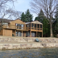 Silver Lake stone wall in Waterford, MI