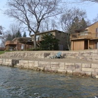 Closer view of Redi-rock wall on Silver Lake