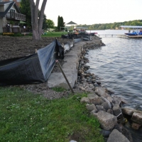 Pic #3 riprap DEQ requirements of along toe of new wall