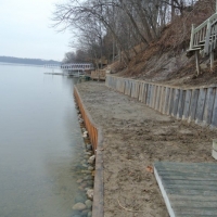 Seawall and retaining wall covering 3 properties in Ypsilanti, MI