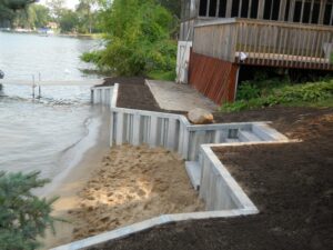 Galvanized Steel Seawall Woodland Lake Brighton Michigan