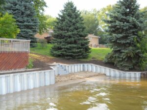 Galvanized Steel Seawall Woodland Lake Livingston County Michigan