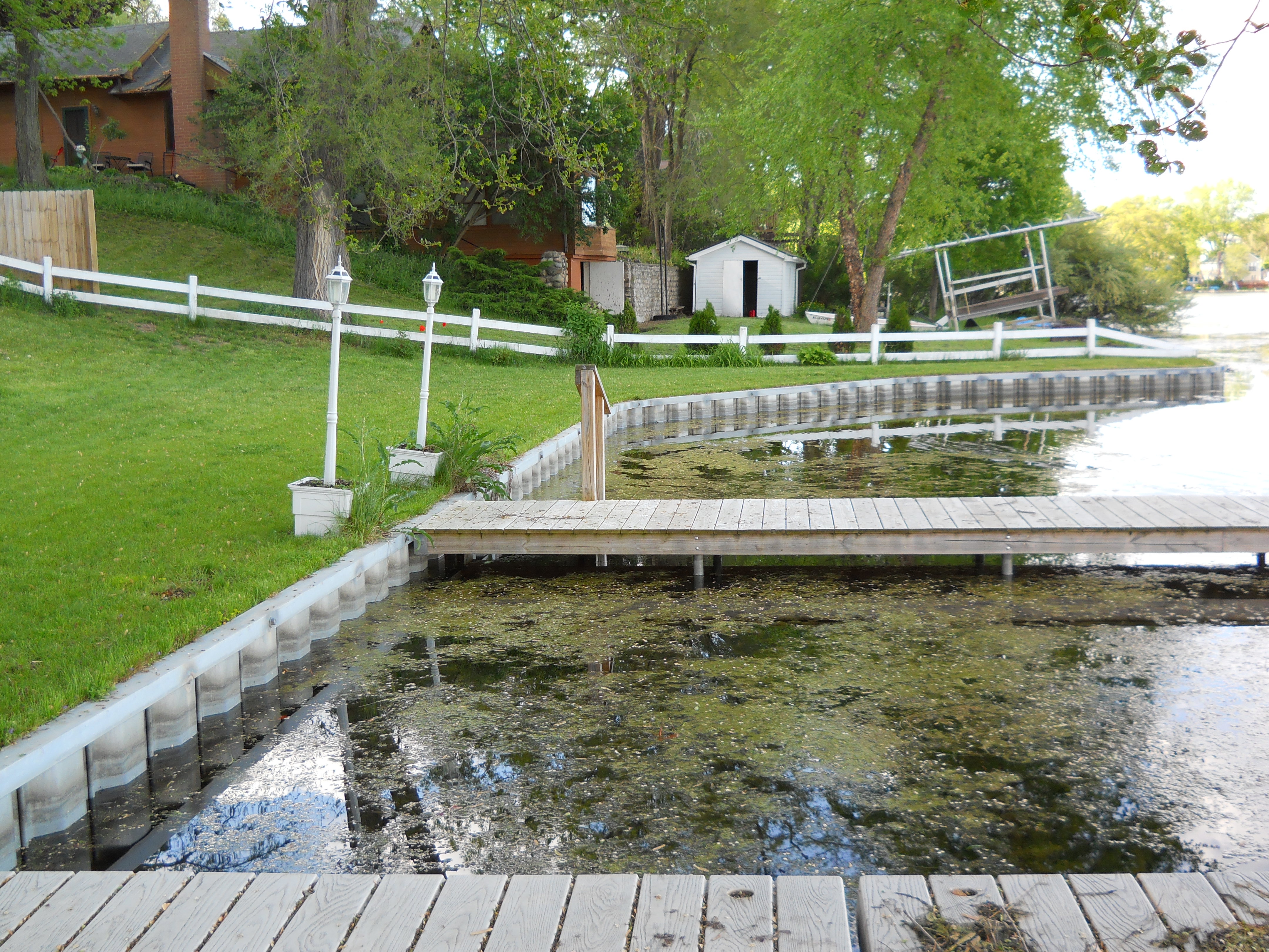 Buck Lake in Whitmore Lake Michigan_custom dock