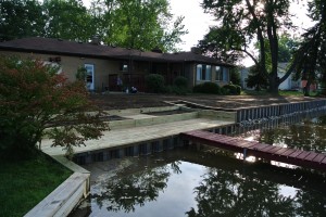 boardwalk and steel seawall built on Lake Neva in Oakland County