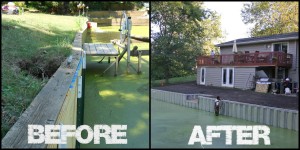 Before and After_galvanized steel seawall on Grand River in Eaton County_MI