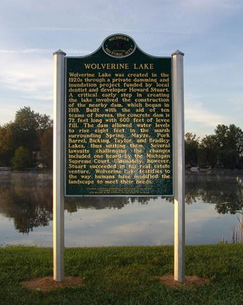 Wolverine Lake Historical Marker