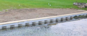 steel seawall on Strawberry Lake in Pinckney Michigan