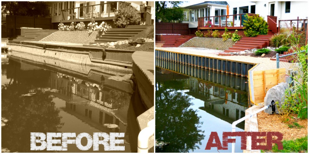 Black Steel Seawall on Grand River_Before and After